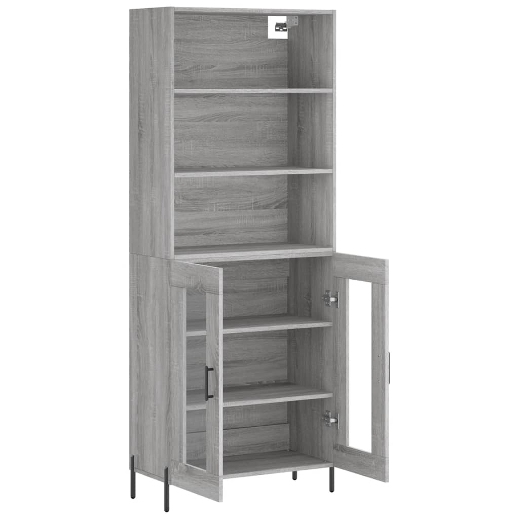 Buffet haut Sonoma gris 69,5x34x180 cm Bois d'ingénierie