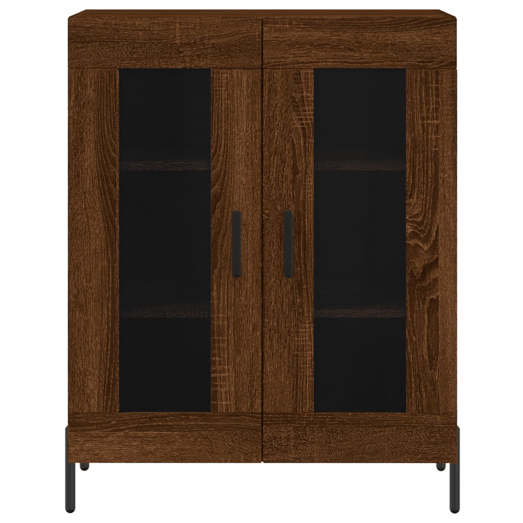 High sideboard Brown oak 69.5x34x180 cm Engineered wood