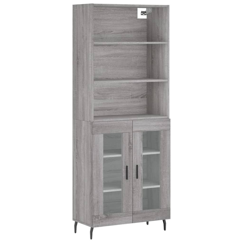 Sonoma hohes Sideboard grau 69,5x34x180 cm Holzwerkstoff