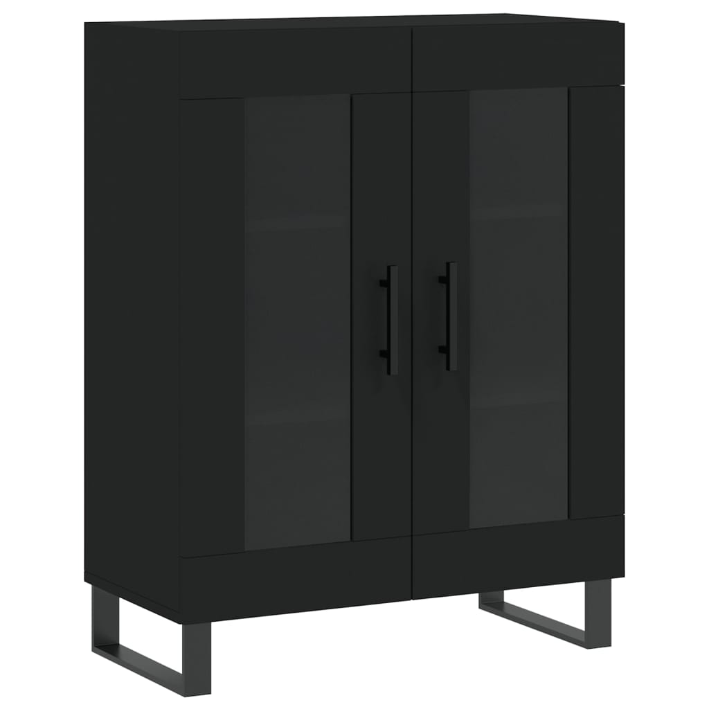 Buffet haut Noir 69,5x34x180 cm Bois d'ingénierie