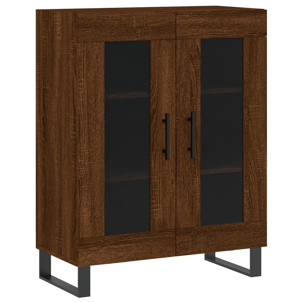 Buffet haut Chêne marron 69,5x34x180 cm Bois d'ingénierie