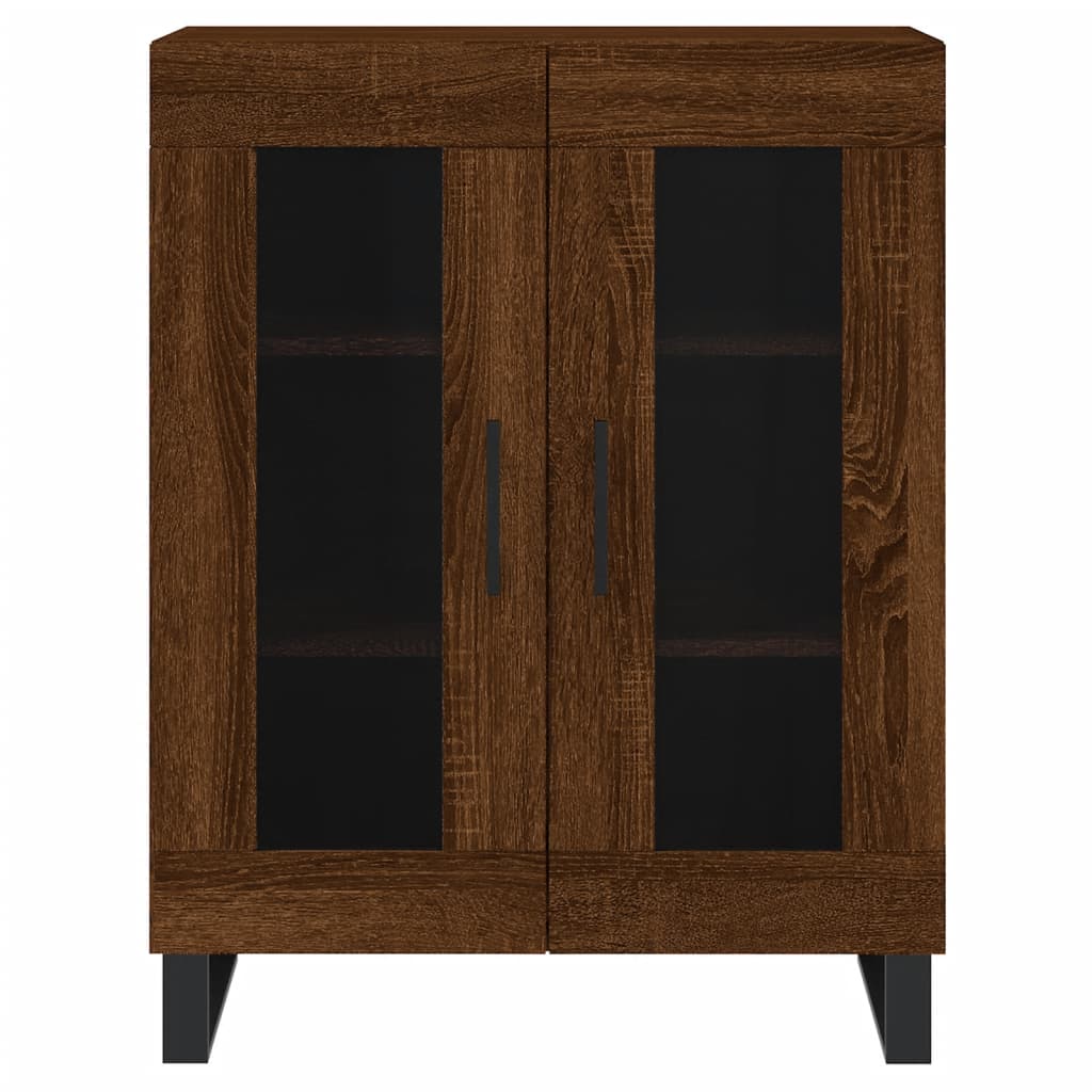 Buffet haut Chêne marron 69,5x34x180 cm Bois d'ingénierie