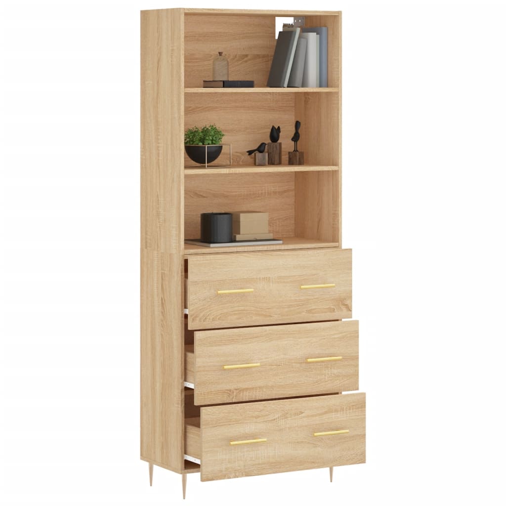 Buffet haut Chêne sonoma 69,5x34x180 cm Bois d'ingénierie