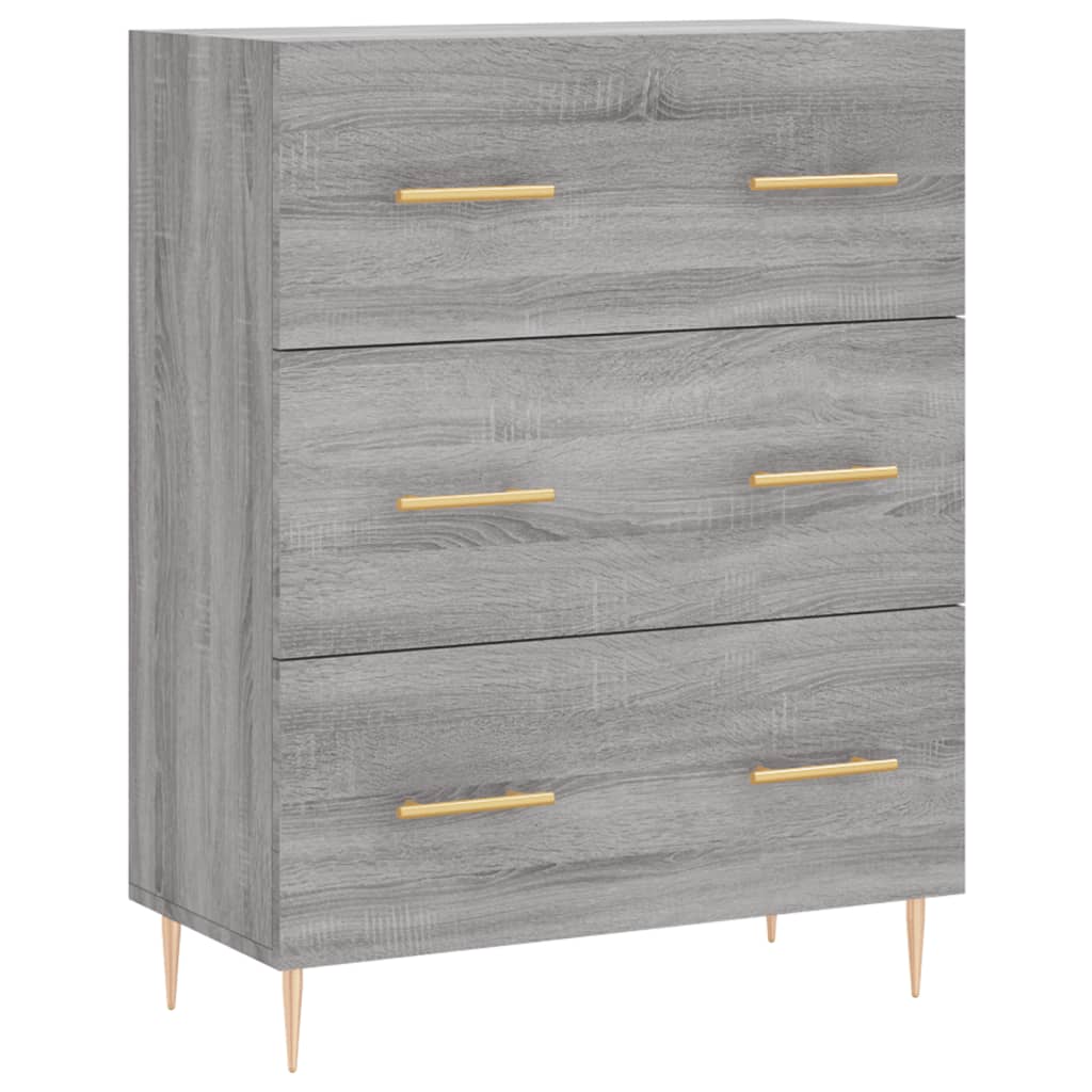 Buffet haut Sonoma gris 69,5x34x180 cm Bois d'ingénierie