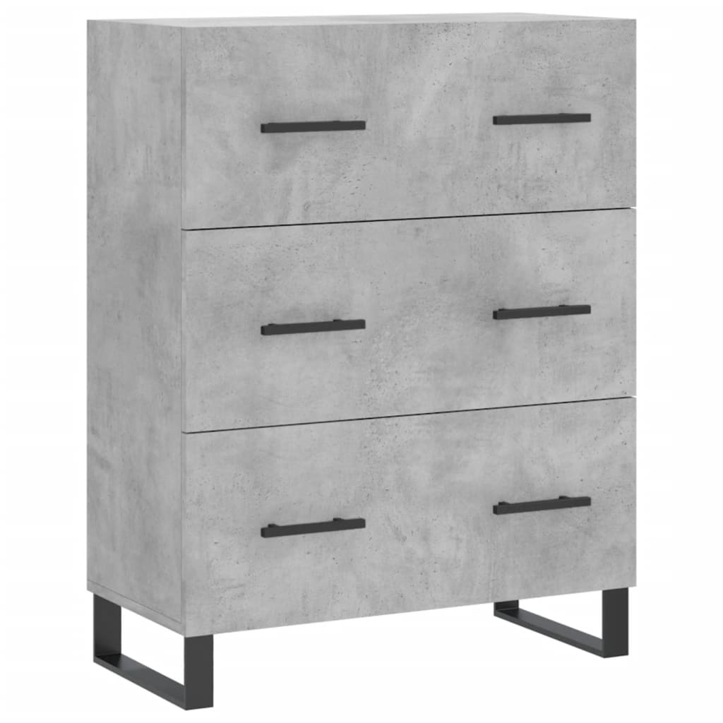 High sideboard Concrete gray 69.5x34x180 cm Engineered wood