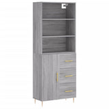 Sonoma high sideboard gray 69.5x34x180 cm Engineered wood