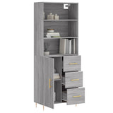 Sonoma high sideboard gray 69.5x34x180 cm Engineered wood