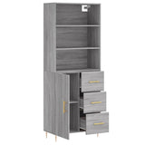 Buffet haut Sonoma gris 69,5x34x180 cm Bois d'ingénierie