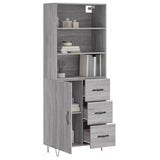 Buffet haut Sonoma gris 69,5x34x180 cm Bois d'ingénierie