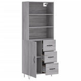 Buffet haut Sonoma gris 69,5x34x180 cm Bois d'ingénierie