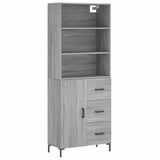 Buffet haut Sonoma gris 69,5x34x180 cm Bois d'ingénierie