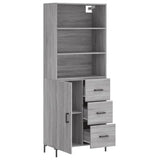 Buffet haut Sonoma gris 69,5x34x180 cm Bois d'ingénierie