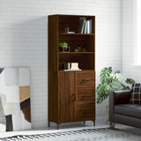 High sideboard Brown oak 69.5x34x180 cm Engineered wood