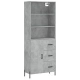 High sideboard Concrete gray 69.5x34x180 cm Engineered wood