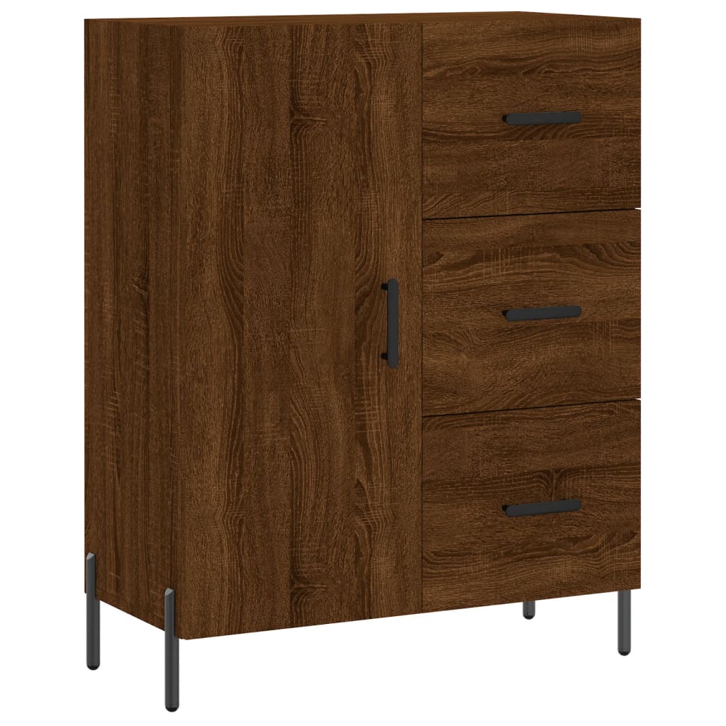 High sideboard Brown oak 69.5x34x180 cm Engineered wood