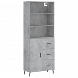 High sideboard Concrete gray 69.5x34x180 cm Engineered wood