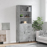 High sideboard Concrete gray 69.5x34x180 cm Engineered wood