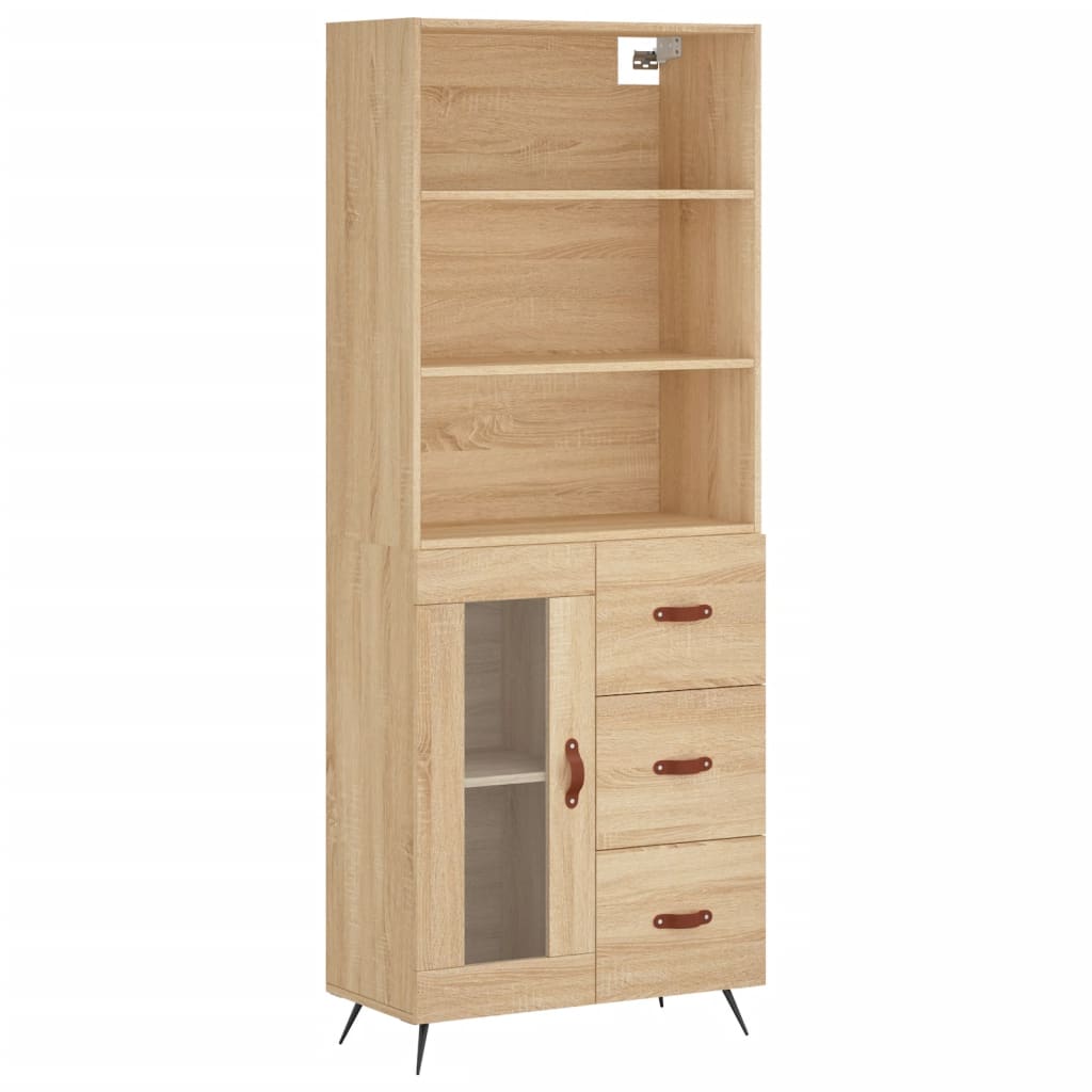 Buffet haut Chêne sonoma 69,5x34x180 cm Bois d'ingénierie