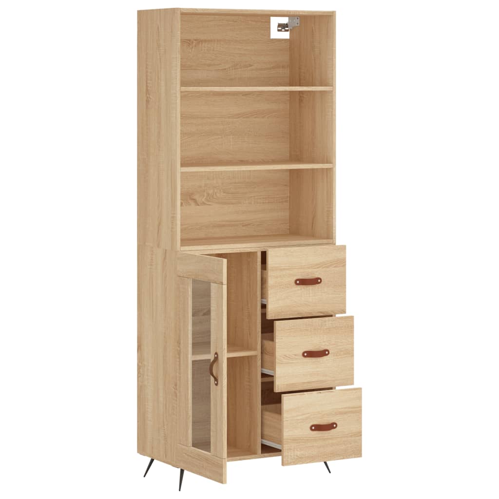 Buffet haut Chêne sonoma 69,5x34x180 cm Bois d'ingénierie