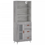 Buffet haut Sonoma gris 69,5x34x180 cm Bois d'ingénierie