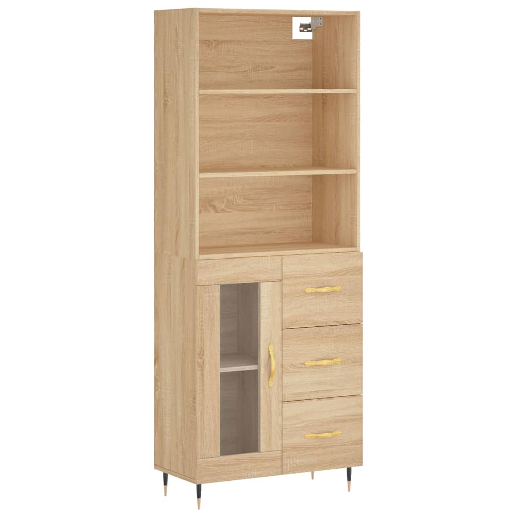 Hohes Sideboard Sonoma-Eiche 69,5x34x180 cm Holzwerkstoff