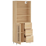 Buffet haut Chêne sonoma 69,5x34x180 cm Bois d'ingénierie