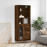 High sideboard Brown oak 69.5x34x180 cm Engineered wood