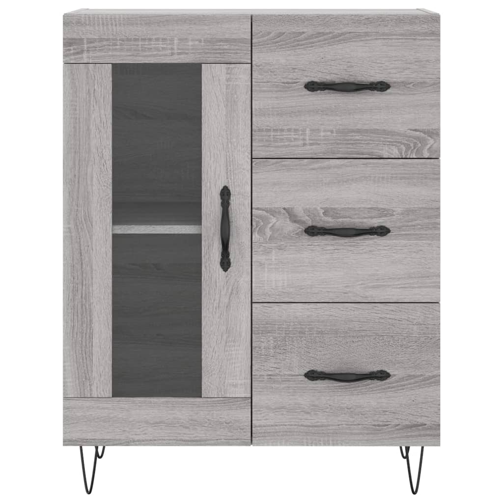 Buffet haut Sonoma gris 69,5x34x180 cm Bois d'ingénierie