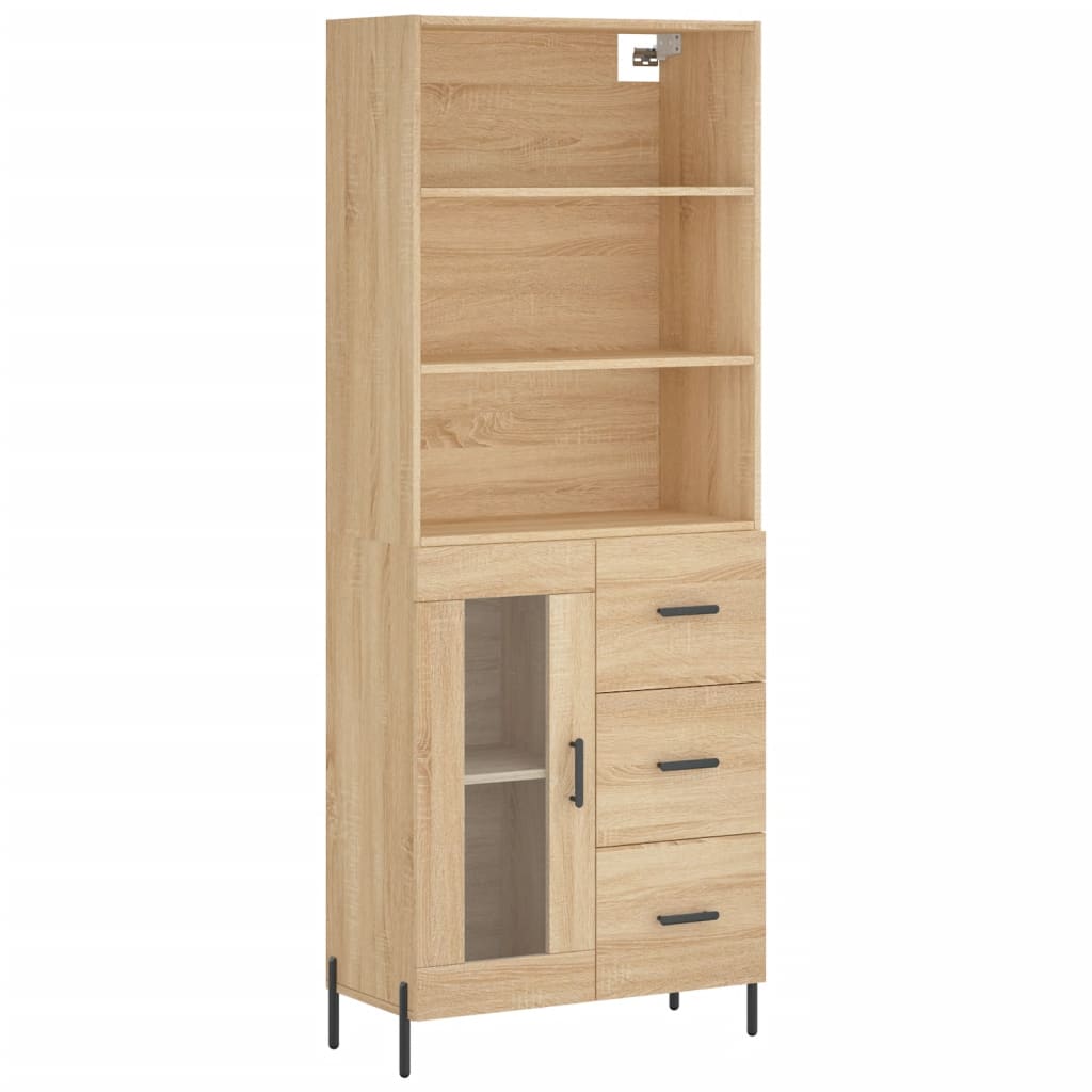 Hohes Sideboard Sonoma-Eiche 69,5x34x180 cm Holzwerkstoff