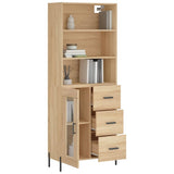 Hohes Sideboard Sonoma-Eiche 69,5x34x180 cm Holzwerkstoff