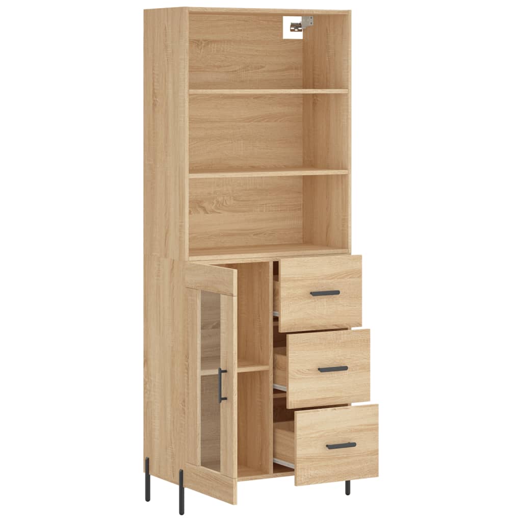 Hohes Sideboard Sonoma-Eiche 69,5x34x180 cm Holzwerkstoff