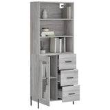 Buffet haut Sonoma gris 69,5x34x180 cm Bois d'ingénierie