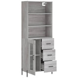 Buffet haut Sonoma gris 69,5x34x180 cm Bois d'ingénierie