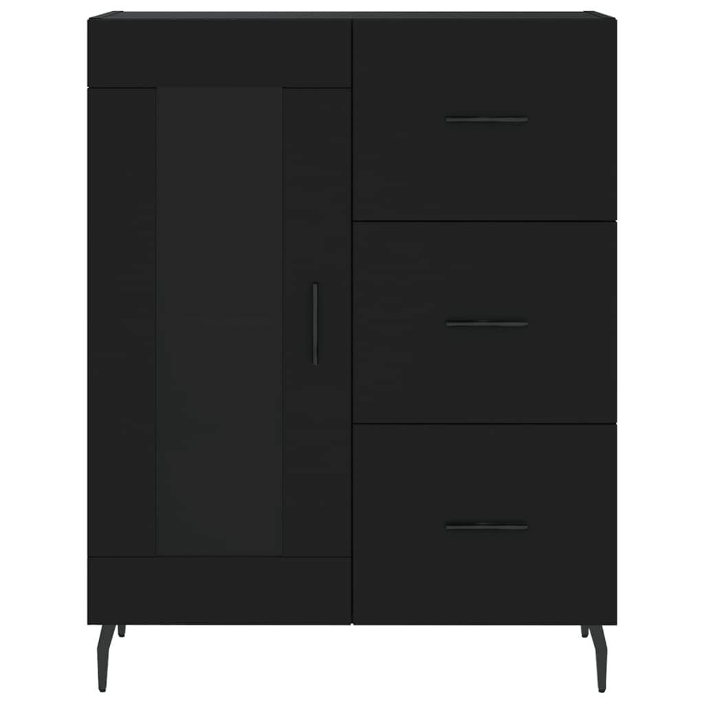 Buffet haut Noir 69,5x34x180 cm Bois d'ingénierie