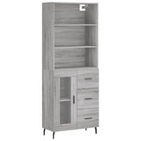 Buffet haut Sonoma gris 69,5x34x180 cm Bois d'ingénierie