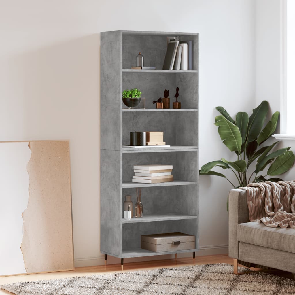 Concrete gray sideboard 69.5x32.5x180 cm engineered wood