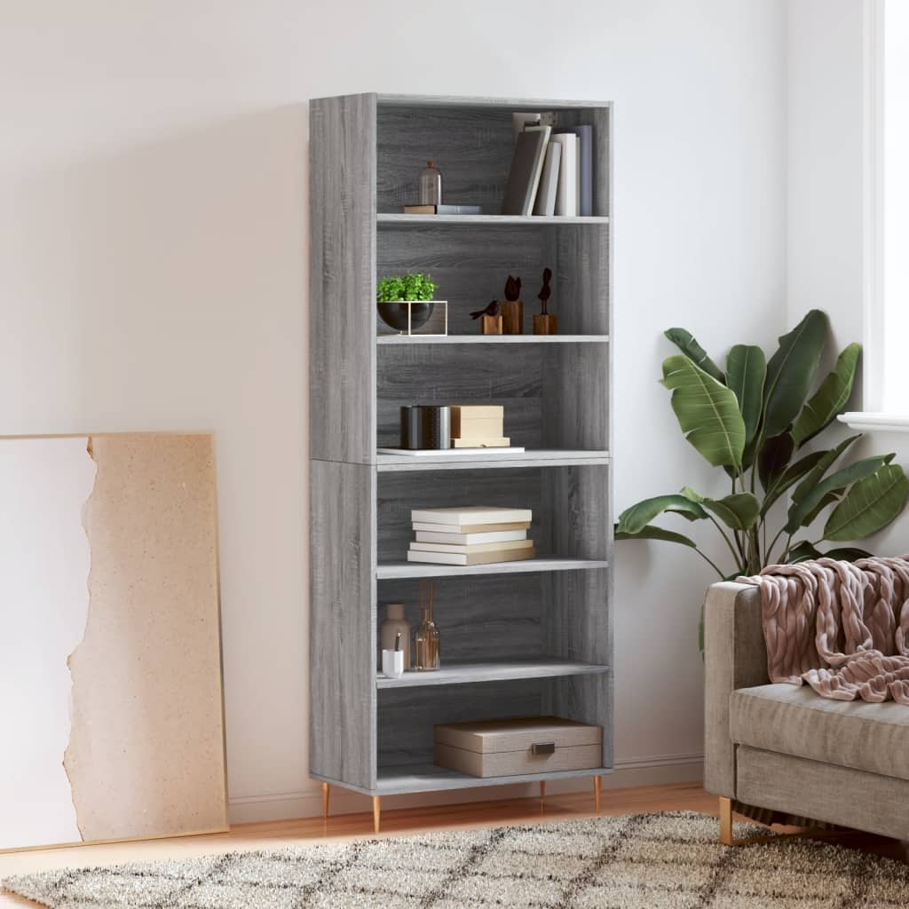 Sonoma gray sideboard 69.5x32.5x180 cm engineered wood