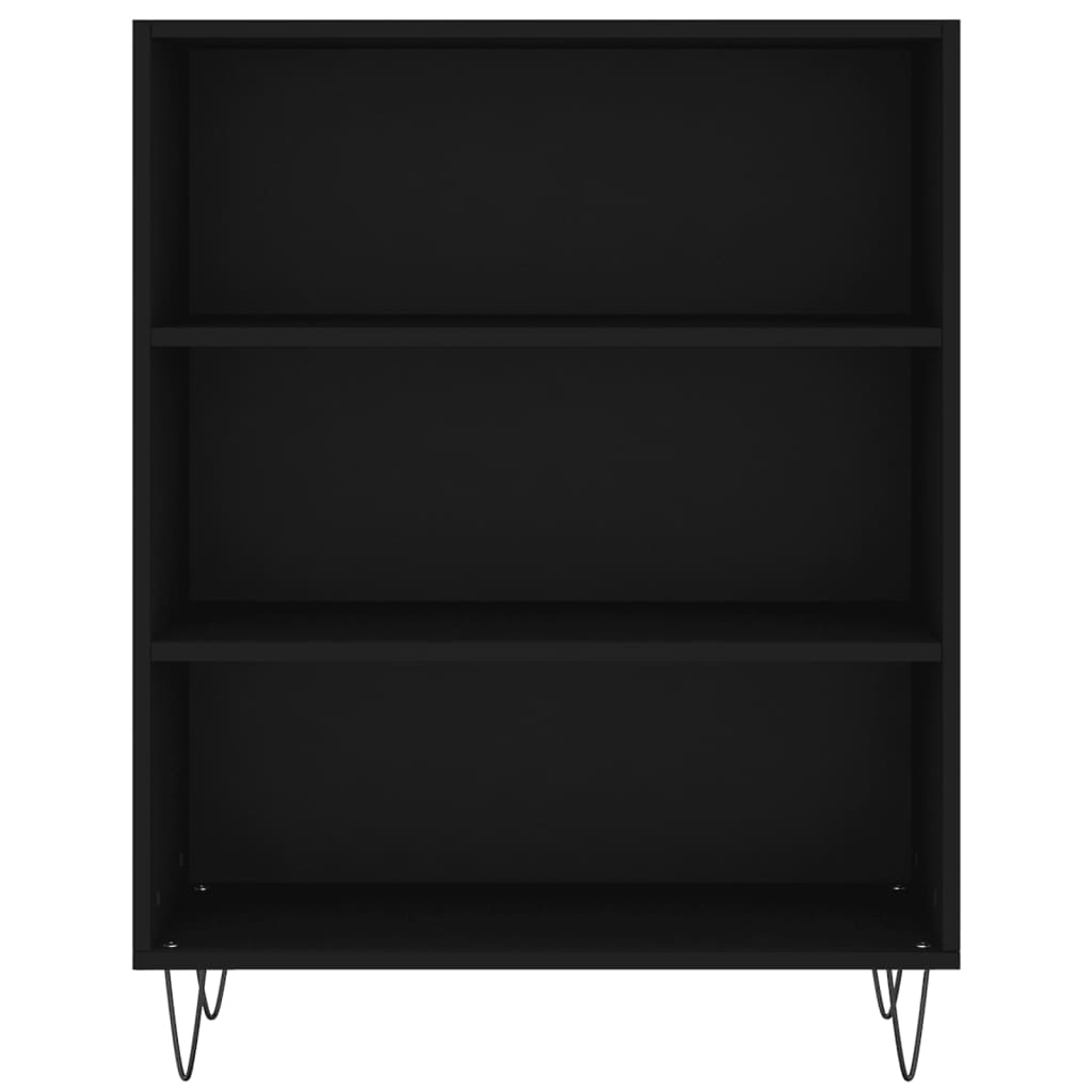 Buffet noir 69,5x32,5x180 cm bois d'ingénierie