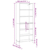 Buffet sonoma gris 69,5x32,5x180 cm bois d'ingénierie