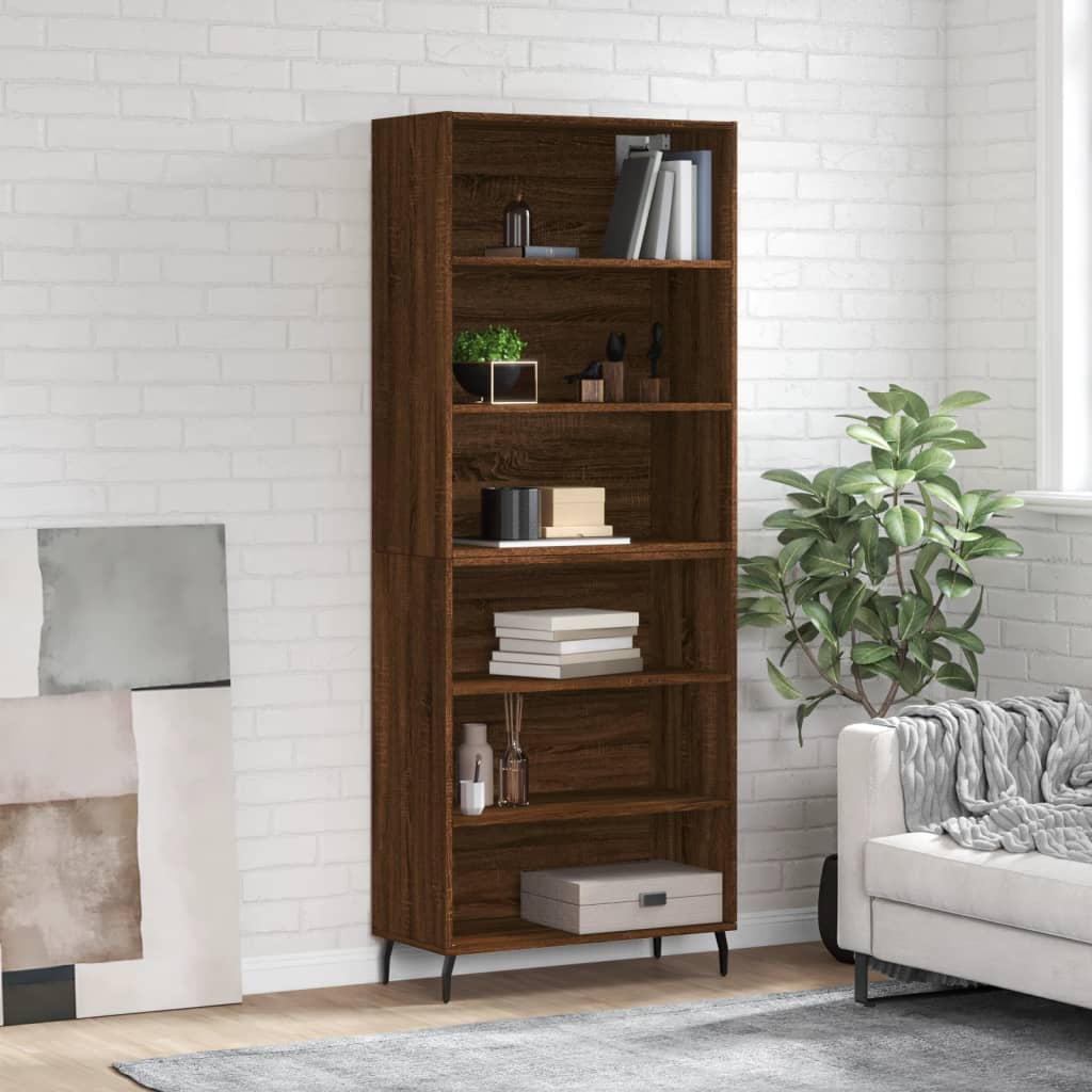 Brown oak sideboard 69.5x32.5x180 cm engineered wood