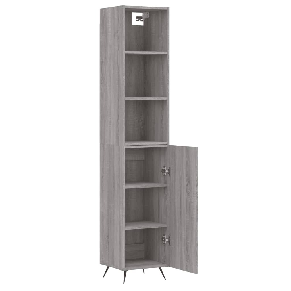 Buffet haut Sonoma gris 34,5x34x180 cm Bois d'ingénierie