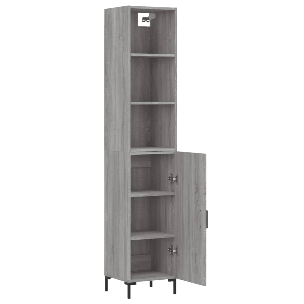 Buffet haut Sonoma gris 34,5x34x180 cm Bois d'ingénierie