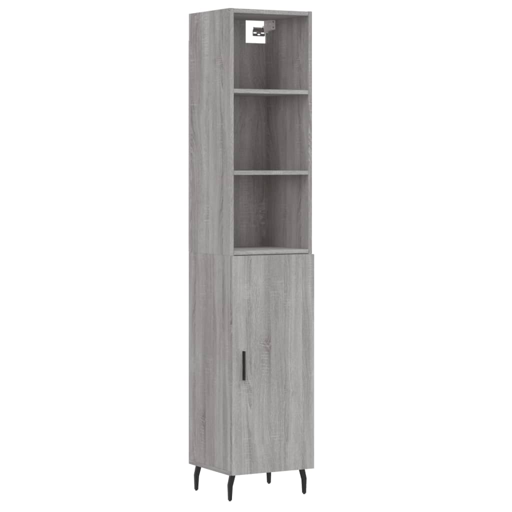 Buffet haut Sonoma gris 34,5x34x180 cm Bois d'ingénierie