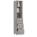 Buffet haut Sonoma gris 34,5x34x180 cm Bois d'ingénierie