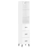 High sideboard Glossy white 34.5x34x180 cm Engineered wood