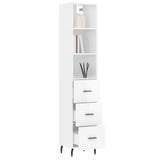 High sideboard Glossy white 34.5x34x180 cm Engineered wood