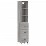 Buffet haut Sonoma gris 34,5x34x180 cm Bois d'ingénierie