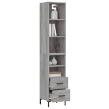 Buffet haut Sonoma gris 34,5x34x180 cm Bois d'ingénierie