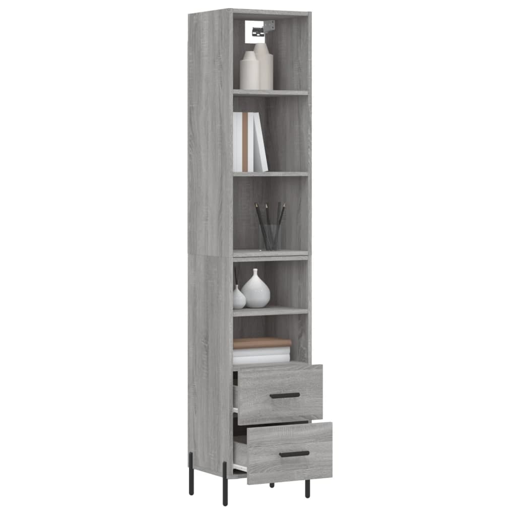 Buffet haut Sonoma gris 34,5x34x180 cm Bois d'ingénierie