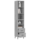 Buffet haut Sonoma gris 34,5x34x180 cm Bois d'ingénierie